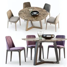 Poliform grace chair concorde table